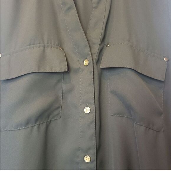 MILEAGE Army Green Sleeveless Utility Lightweight Blouse XL - Picture 3 of 7